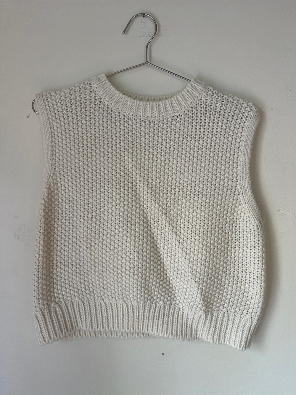 Mango Cream Sleeveless Knit Vest